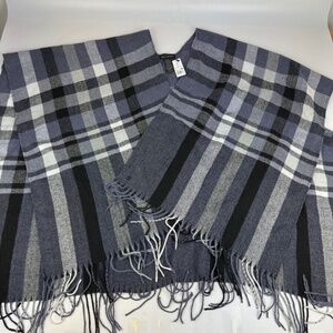 NWT Banana Republic Blanket Wrap Karen Plaid Poly/Wool/Cashmere Blend